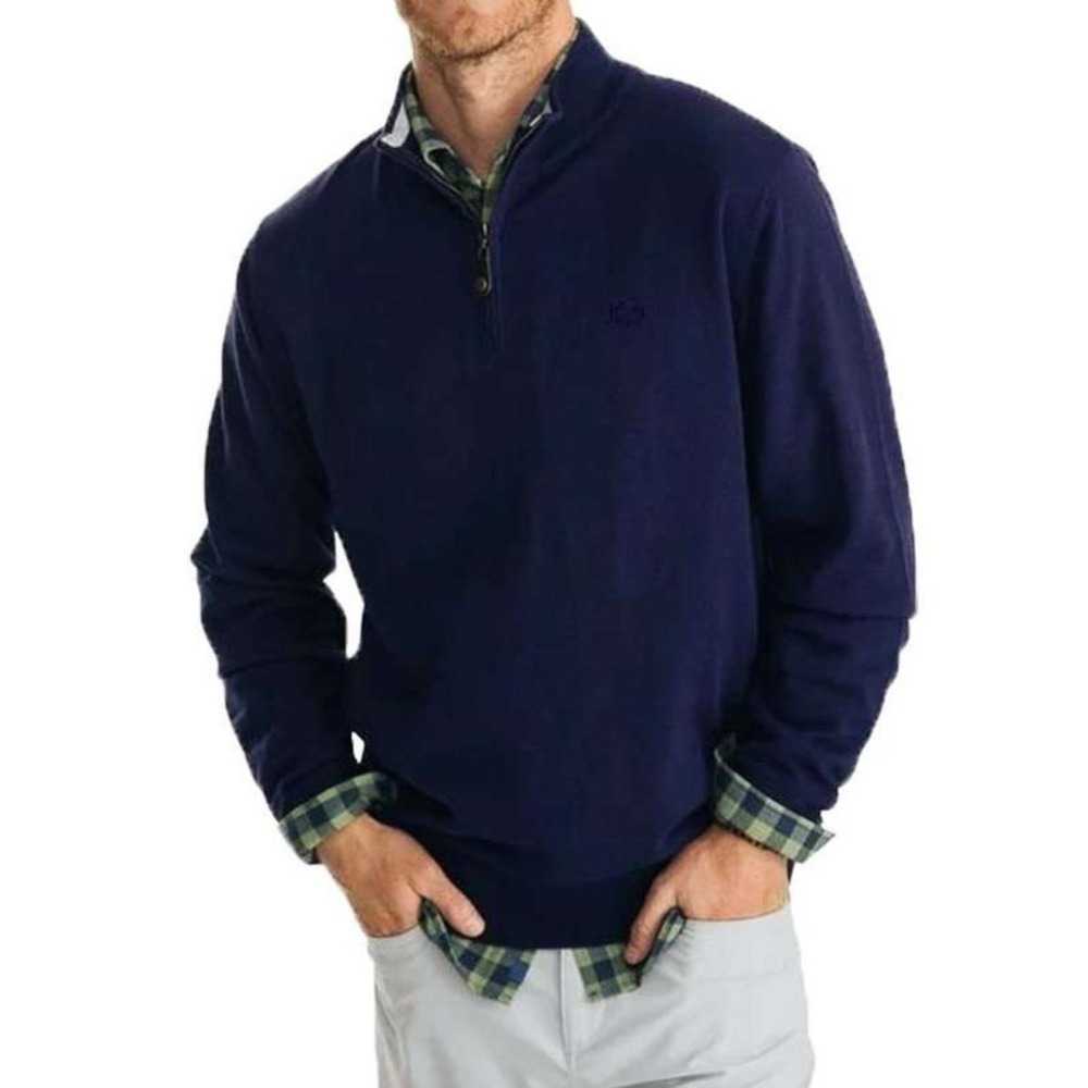 Southern Tide Pacific Quarter Zip Pullover Sweater Navy Size XXL‎